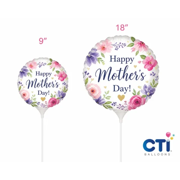 Foil Balloon - Happy Mother's Day on a Stick